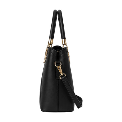 Bagnova Black Elegant Structured Faux Leather Women’s Satchel Handbag