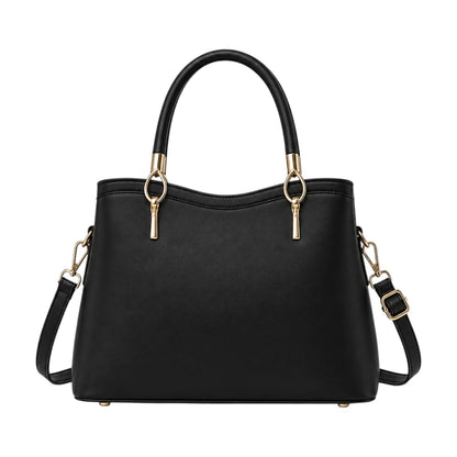 Bagnova Black Elegant Structured Faux Leather Women’s Satchel Handbag
