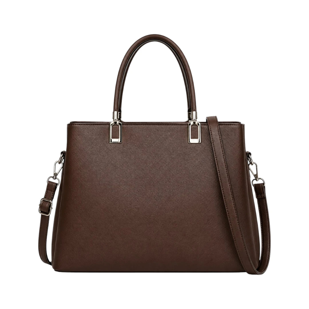 Bagnova Classic Textured Women’s Satchel Handbag – Brown
