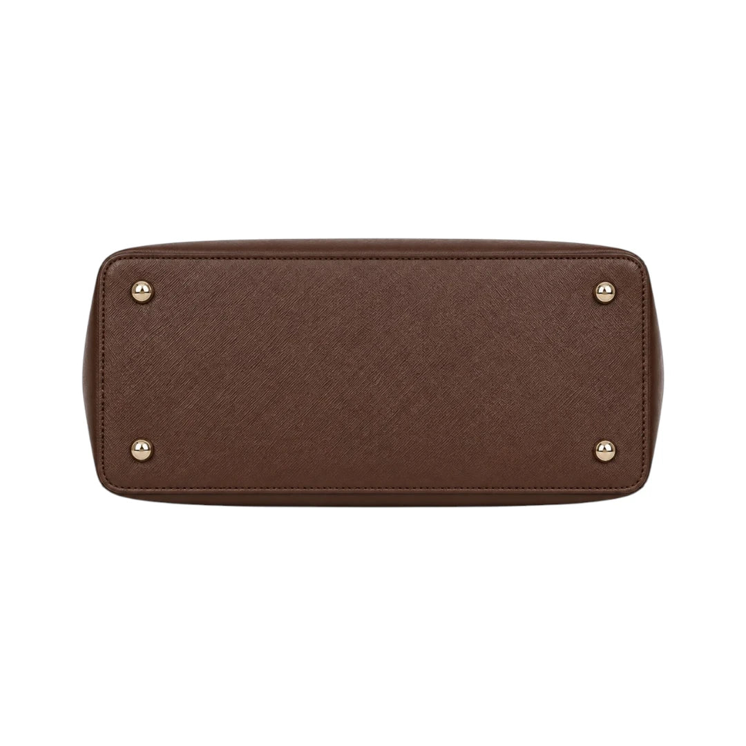 Bagnova Classic Textured Women’s Satchel Handbag – Brown