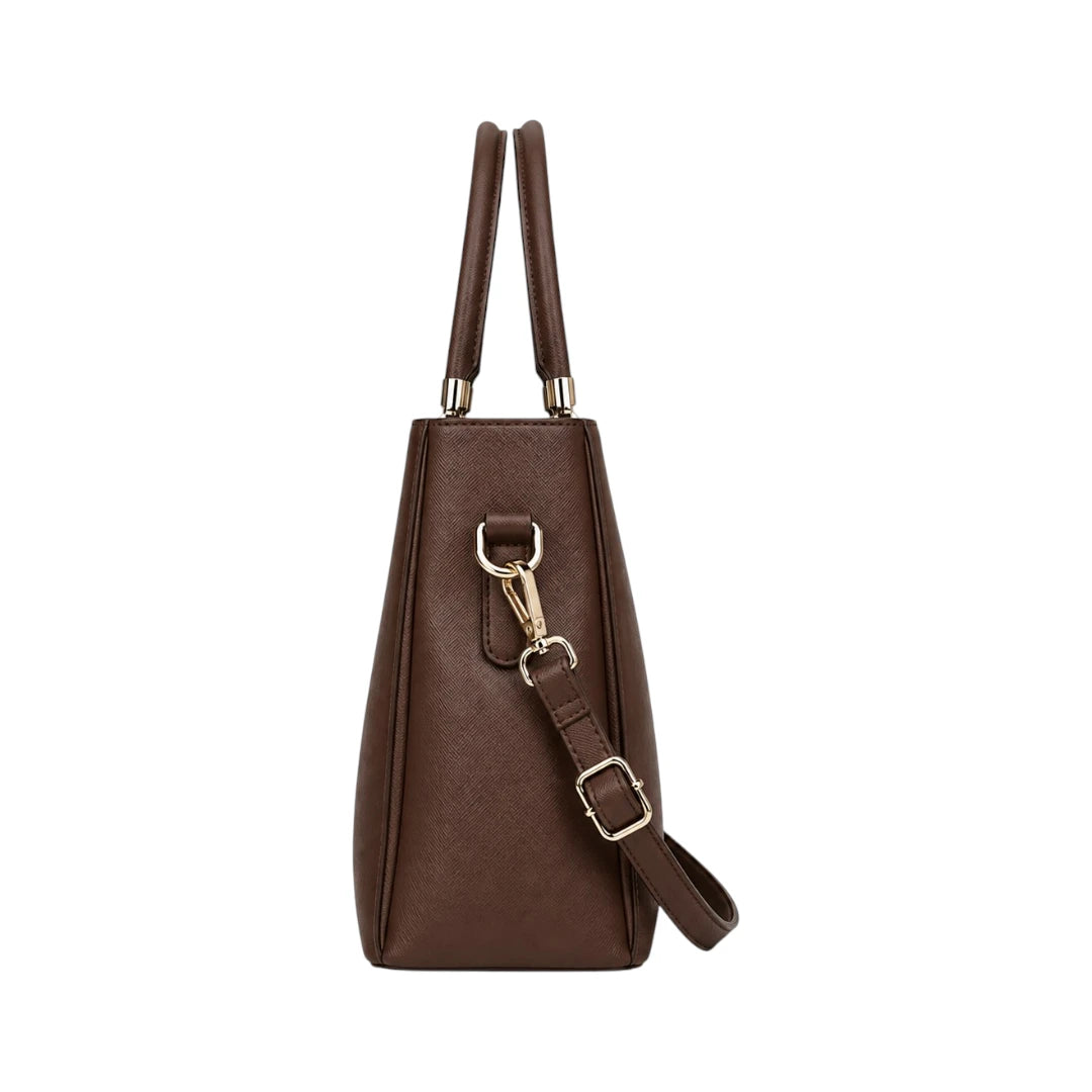 Bagnova Classic Textured Women’s Satchel Handbag – Brown