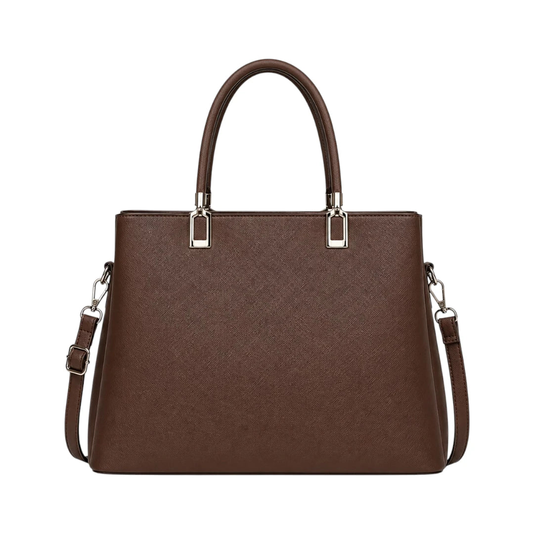 Bagnova Classic Textured Women’s Satchel Handbag – Brown