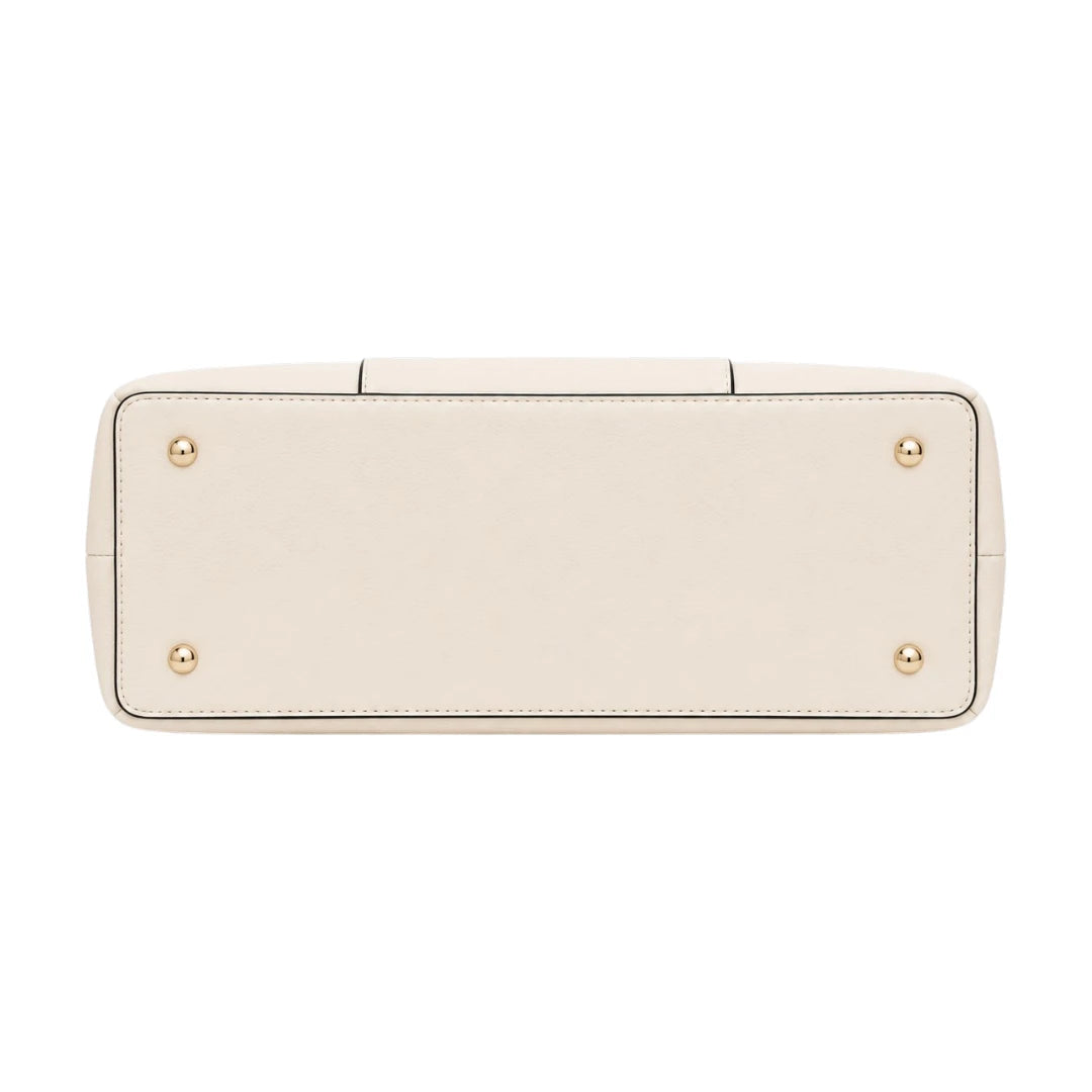 Bagnova Cream Elegant Structured Faux Leather Women’s Satchel Handbag