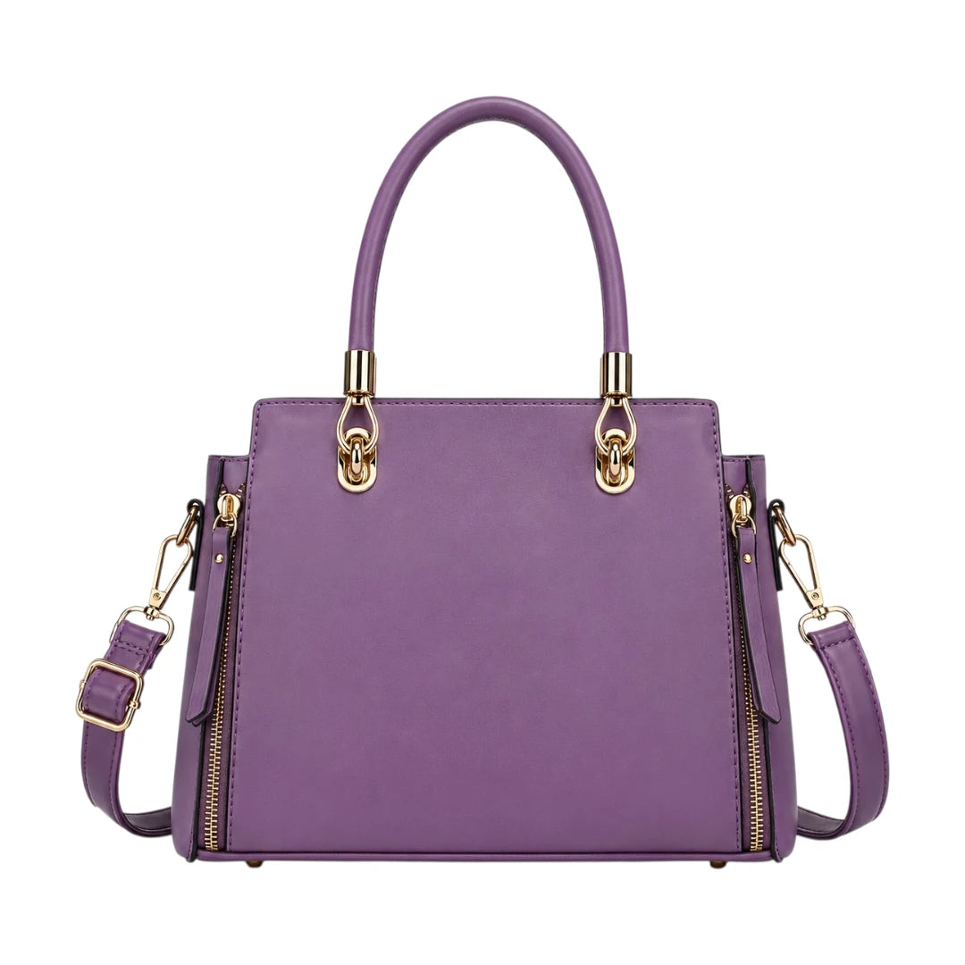 Bagnova Purple Structured Faux Leather Women’s Satchel Handbag