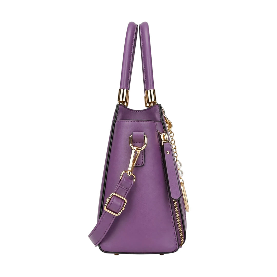 Bagnova Purple Structured Faux Leather Women’s Satchel Handbag