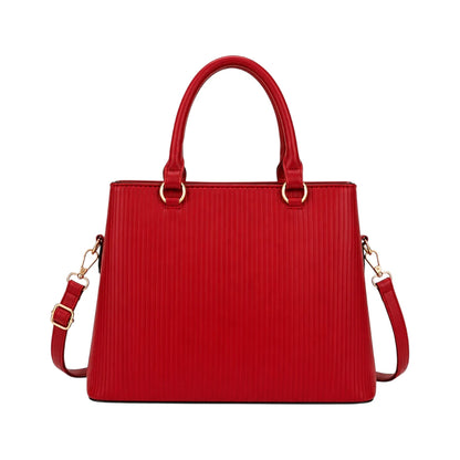 Bagnova Red Refined Textured Faux Leather Women’s Satchel Handbag