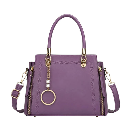 Bagnova Purple Structured Faux Leather Women’s Satchel Handbag